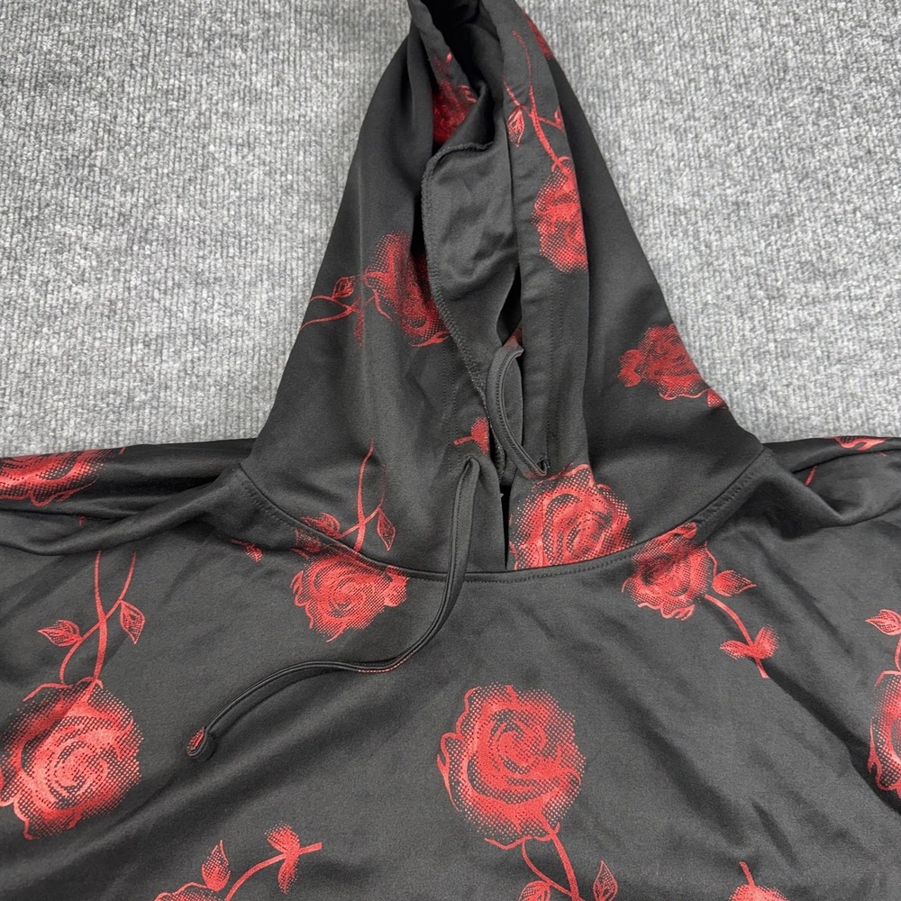 Drill Clothing Company Hoodie‎ Mens 5XL Black Rose Floral Pullover Stretch - Picture 4 of 11